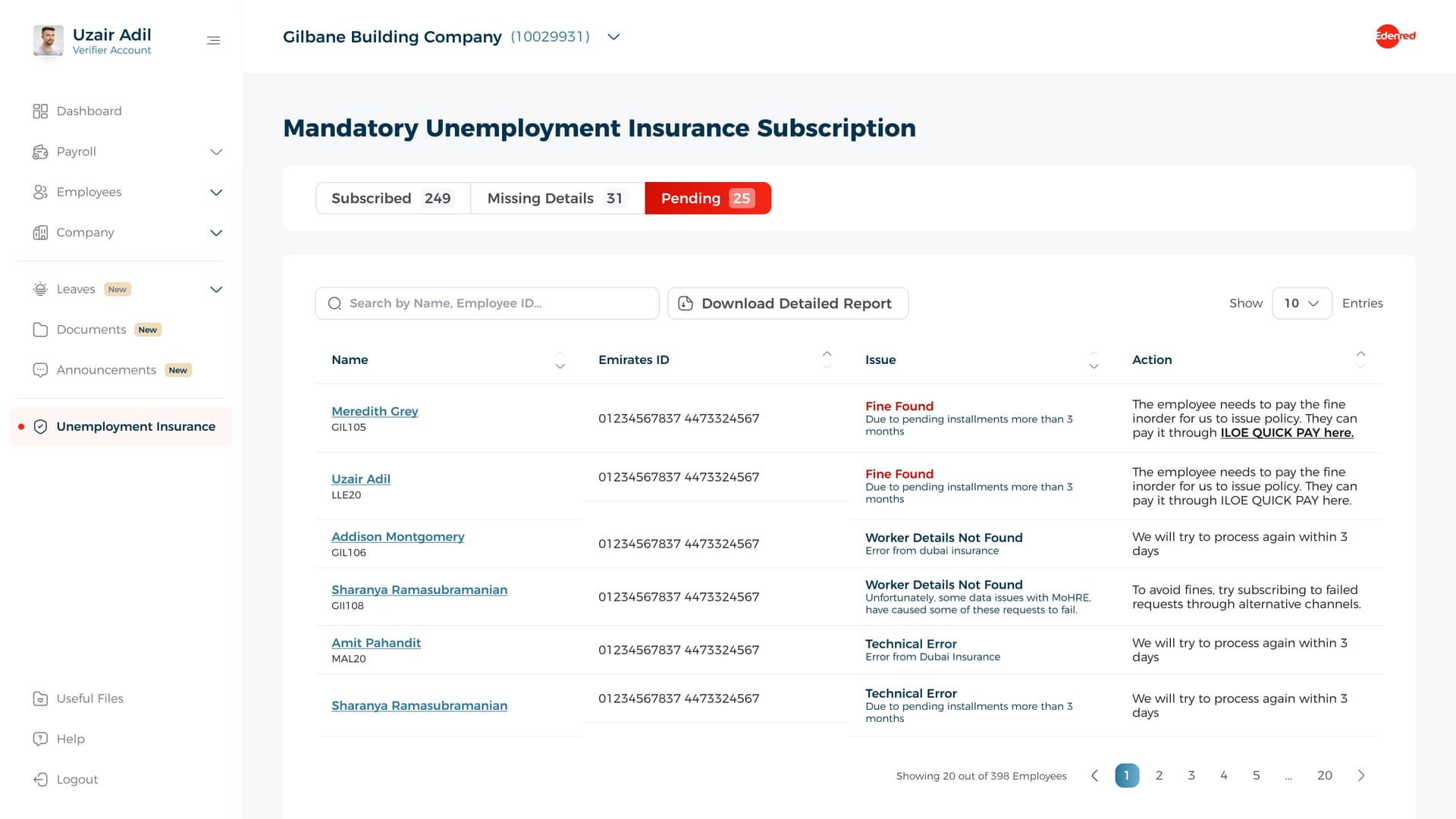 Redesigned ILOE Pending tab with clear issues and inline Quick Pay